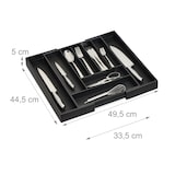 thumbnail of Relaxdays Besteckkasten ausziehbar, Bambus, HBT: 5 x 33,5-49,5 x 44,5 cm, 7-9 Fächer, Besteckeinsatz Schublade, schwarz