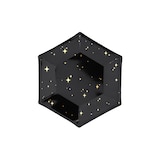 thumbnail of 6 kleine Teller schwarz mit Muster gold