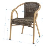 thumbnail of METRO Professional Silla bistro, ratán PE / aluminio, 56 x 65 x 75 cm, con reposabrazos, apilable, marrón