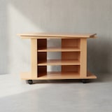 thumbnail of TV HiFi Bank in Buchenholz, modernes Design, drehbar und rollbar, mit 3 Ebenen, perfekt für Wohnbereiche. 75x38x51 cm | Kadima Design