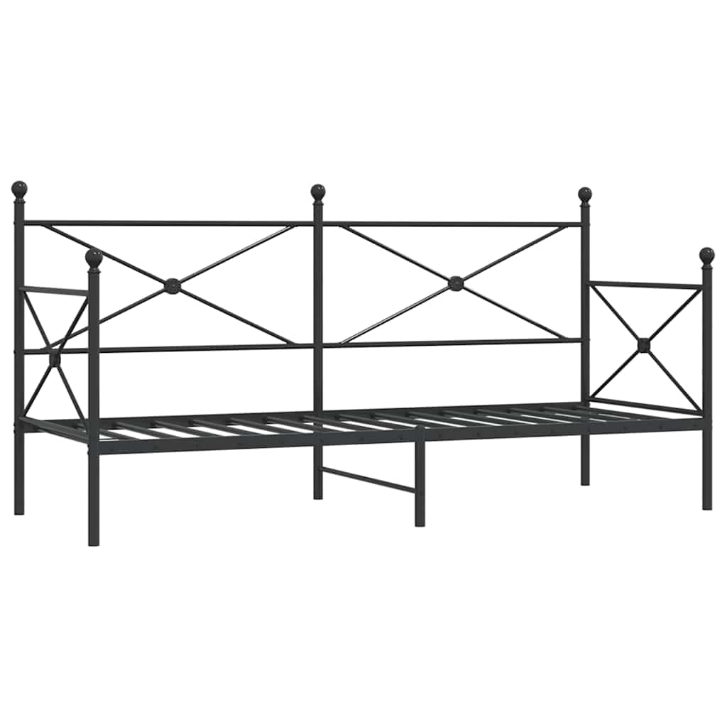 vidaXL Tagesbett ohne Matratze Schwarz 80x200 cm Stahl