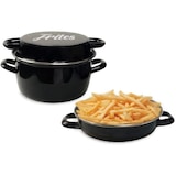 thumbnail of Friteuse émail 26 Cm Noire Avec Panier Et Couvercle Verre