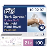 thumbnail of TORK Xpress® | Toalla de Mano de Papel Entreplegada Extrasuave Blanco H2, Premium, QuickDry, 2 capas (cod.100297) - Caja 2100 ud.