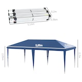 thumbnail of Carpa plegable 6x3 m cenador de jardín con altura ajustable en 3 niveles bolsa de transporte anti-UV y marco de acero para patio terraza