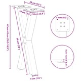 thumbnail of vidaXL Couchtischbeine X-Form 2 Stk. Schwarz 38x(42-43) cm Stahl