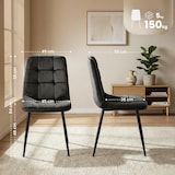 thumbnail of CLP Lot de 4 chaises de salle a manger Antibes Velours HBT: 84x45x55 cm Gris foncé