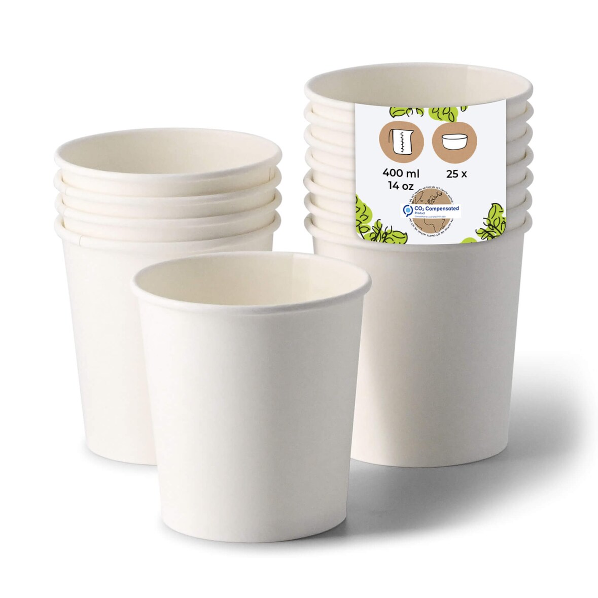 BIOZOYG Suppenbecher to go 25 Stück 400 ml, weiß Suppenschüsseln Einweg - Einweggeschirr Alternative zur Plastikschüssel - Becher, Suppe, Soup Bowl