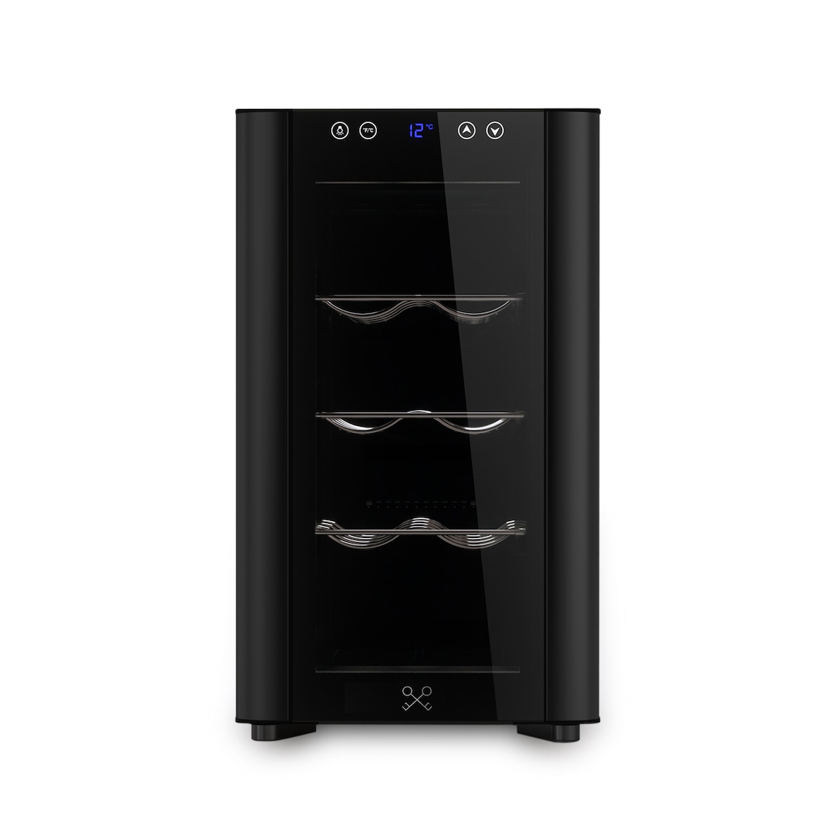 Les Petits Champs Cantinetta da vino in acciaio inox da 8 bottiglie, 23L CAVS8 free standing nera