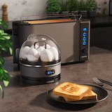 thumbnail of Arendo - SET Toaster FRUKOST mit Eierkocher SEVENCOOK Edelstahl Grau, Toaster 4 Scheiben, LED-Display, 6 Bräunungsgrade, Brötchenhalter - Eierkocher