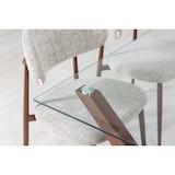 thumbnail of Set de 2 sillas de interior MOIRA, estructura de metal con efecto madera, asiento acolchado en tela, para cocina, bar y restaurantes - Madera oscura
