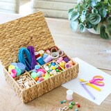 thumbnail of HMF Teebox für Teebeutel geflochten aus Wasserhyazinthe, Tee Aufbewahrungsbox mit 8 großen Fächern, 33 x 21 x 10 cm