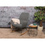 thumbnail of Schaukelstuhl HWC-N13, Schwingstuhl Relaxsessel Fernsehsessel, Massiv-Holz Metall Stoff/Textil 320g/m² ~ dunkelgrau