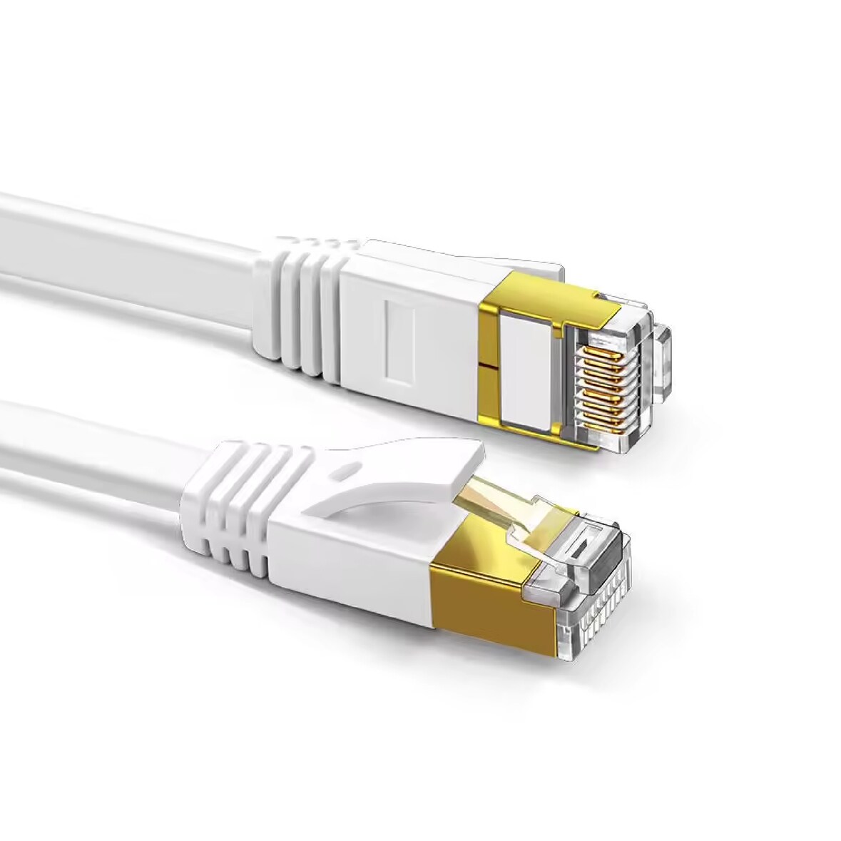 15 m Flaches Cat 7 LAN-Kabel Weiß – Hochgeschwindigkeits-Netzwerkkabel, Gigabit Ethernet, Ultra Slim Patchkabel für Router