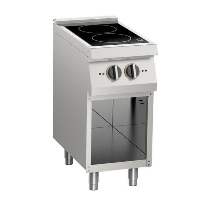 KBS inductiekookplaat 2 kookzones 2x 3,5 kW open onderbouw 400x730x900 mm 400 Volt