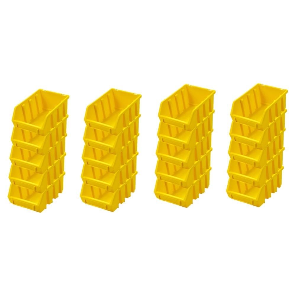 PROREGAL Mega Deal 20x Sichtlagerbox 2 | HxBxT 7,5x11,6x16,1cm | Polypropylen | Gelb | Sichtlagerbehälter, Sichtlagerkasten, Sortierbehälter