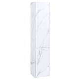 thumbnail of Armário de parede HWC-L86, armário alto de casa de banho, melamina FSC® 2 portas 3 compartimentos 160x33cm ~ branco com aspeto de mármore