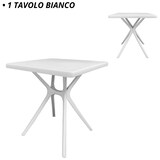 thumbnail of Conjunto de 2 sillas Cross con mesa cuadrada de resina Hugo