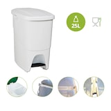 thumbnail of aro Mülleimer, 25 L, mit fußpedal, 2 Fächern, weiß