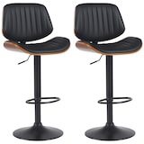 thumbnail of Lot de 2 tabourets de bar Clawson en similicuir Noyer / Noir/Noir