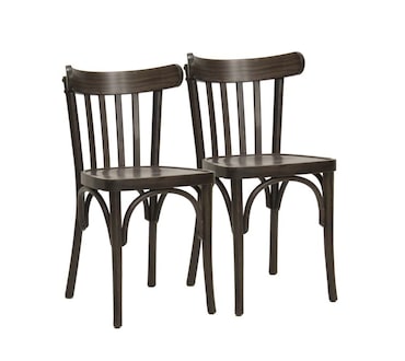 METRO PROFESSIONAL Sedia da ristorante Bistro set di 2, legno di faggio, marrone noce