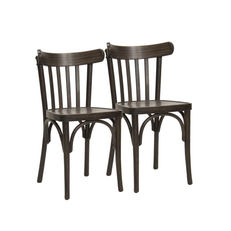 METRO PROFESSIONAL Restaurantstoel Bistro set van 2, beukenhout, walnoot bruin