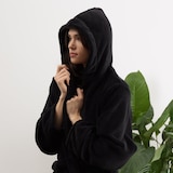 thumbnail of Lumaland Luxury Mikrofaser Bademantel mit Kapuze für Damen und Herren - Schwarz - Größe XXL