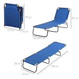 thumbnail of Outsunny Tumbona Plegable Reclinable con Ángulo Ajustable de 5 Posiciones para Jardín Exterior Piscina Terraza Camping Carga 120 kg 190x56x28 cm Azul