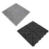 thumbnail of Geventileerde Kliktegels 3,2m x 6m voor Garage en Werkplaatsen, Antislip - 90 Zwart en 30 Grijs