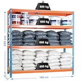 thumbnail of Simon Rack Estanteria Industrial, 2000x1800x450 mm, 600 kg de Punto Flexión, 4 Estantes Madera, Azul/Naranja/Madera - SimonTaller