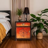 thumbnail of OPIUM OUTLET Meubels Ladekast Nachtkastje Nachtkabinet Nachttabel Nachtkistje 35191-2 zwart-oranje Aziatisch Chinees Oosters