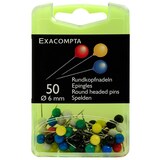 thumbnail of Exacompta 14375E Blisterbox mit 50 Stück Rundkopfnadeln rund, Ø6mm, Spitze 6mm - Farben sortiert