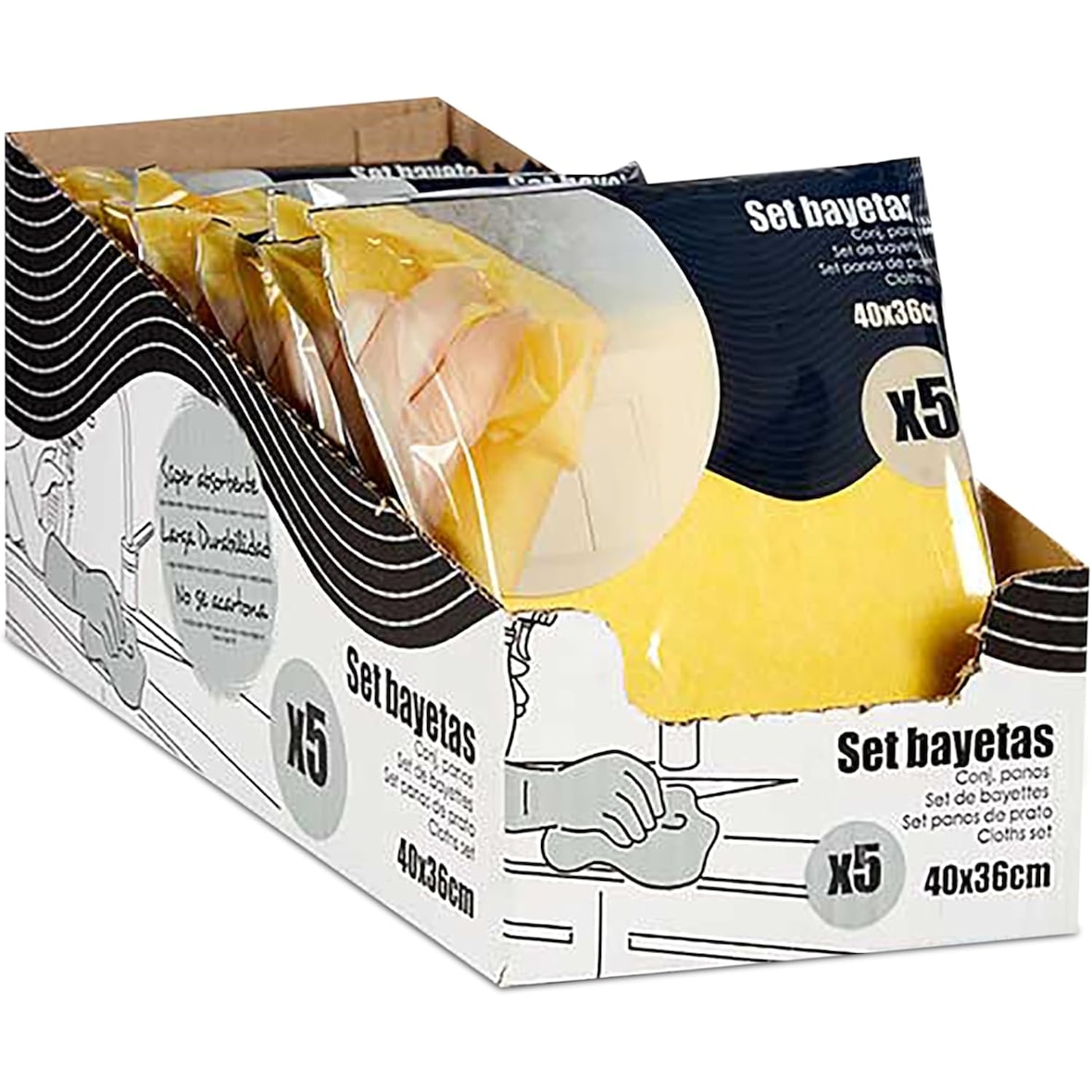 Set de 30 Bayetas de Microfibra Super Suaves y Absorbentes | 6 paquetes de 5 bayetas amarillas | Pack de Paños de Limpieza