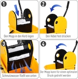 thumbnail of Reinigungswagen Putzeimer 44x36x90 cm 26 Liter mit Auswringvorrichtung und Rollen Gelb robuster Kunststoff mit Metallgriff