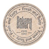 thumbnail of 4 Tischsets rund 38cm Jute Platzsets mit bedrucktem Bäckerei Motiv Platzdeckchen Tellerunterlage Tischuntersetzer Set Küche Gastronomie Beige Schwarz