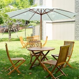 thumbnail of Sombrilla Parasol de Jardín Ø300x250 cm con Sistema de Pestillo de Fijación Techo Ventilado y Poste Desmontable de Madera para Terraza Patio Exterior