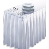 thumbnail of METRO Professional Battiscopa per tavoli da banchetto con pieghe a scatola, in poliestere, 73 x 410 cm, bianco