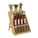 thumbnail of Relaxdays Gewürzregal, Bambus, H x B x T: 29,5 x 30 x 26 cm, 3 Etagen, Gewürztreppe stehend, Gewürzaufbewahrung, natur