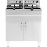 thumbnail of Royal Catering - Royal Catering RCPKF 26DSH Friteuse Électrique Professionnelle Semi-Professionnelle Avec Robinet De Vidange Sur Pied Armoire