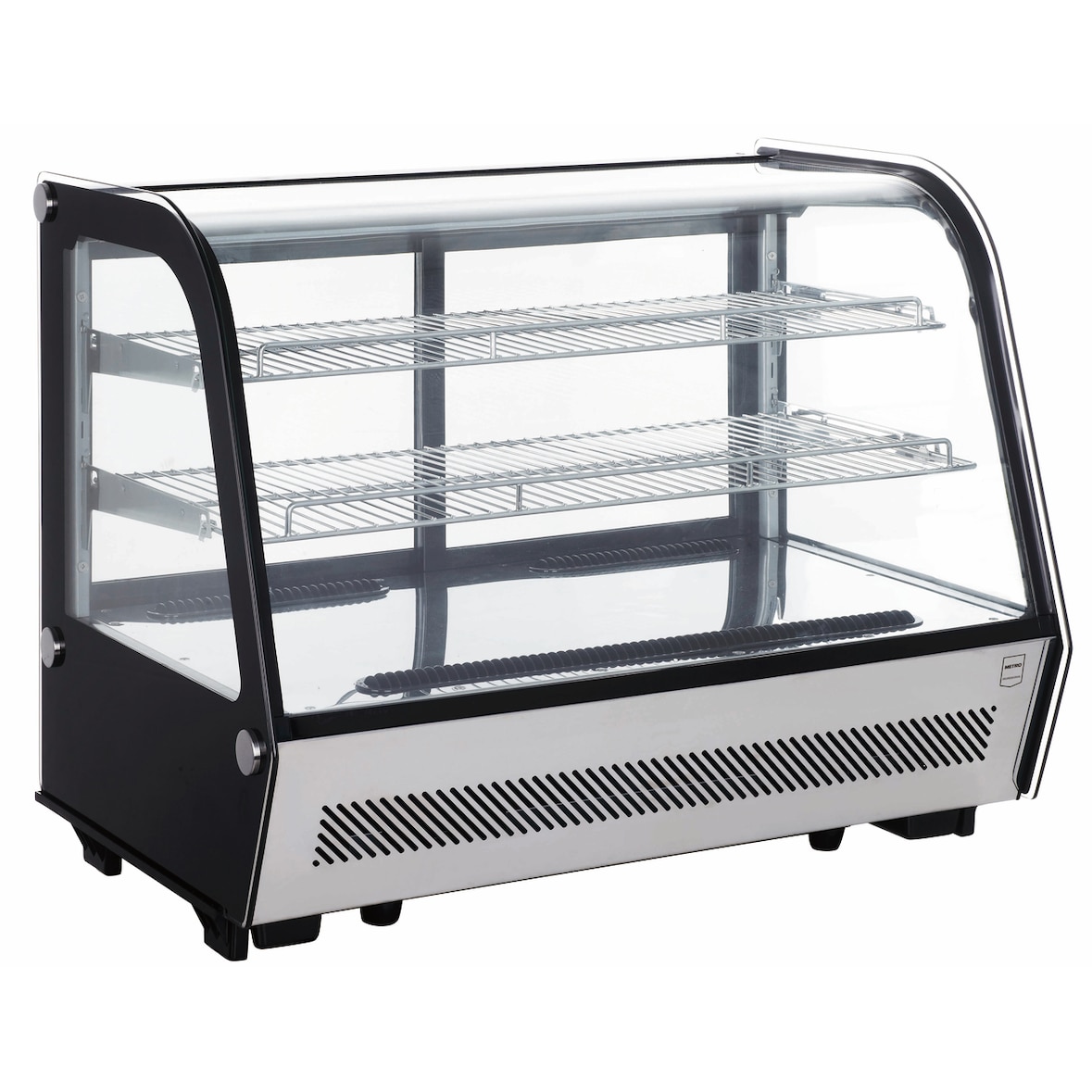 METRO PROFESSIONAL Vitrine réfrigérée positive GCV 1130, inox/verre, 88 x 56,8 x 68,6 cm, 130l, froid avec ventilateur, deux grilles, argenté/noir