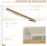 thumbnail of Toldo Manual Plegable de Aluminio con Manivela Terraza Balcón 395x245 cm Beige
