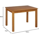 thumbnail of Mesa Fija, Realizada de madera de Pino, color Cerezo , medidas 73x120x80 cm, (AltoXAnchoXfondo) Robusta y duradera diferentes elementos a juego