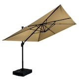 thumbnail of Gastro Ampelschirm Rome Beige, quadratisch, 3 × 3 m, 8 Streben, 210 g/m² Polyester, wasserabweisend, höhenverstellbar, 360° drehbar, ohne Volant