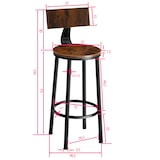 thumbnail of tectake Juego de taburetes altos POOLE  Madera Industrial Oscura, Rústica