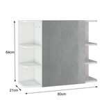 thumbnail of ML-Design Spiegelschrank Weiß 80x64x21 cm, Badezimmerschrank mit Tür & 8 Ablagen, MDF-Holz, Hängeschrank mit Spiegel für Bad & WC