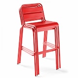 thumbnail of Chaise haute de terrasse en métal rouge - Oviala