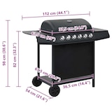 thumbnail of vidaXL Gasgrill mit 6 Flammen Stahl Schwarz