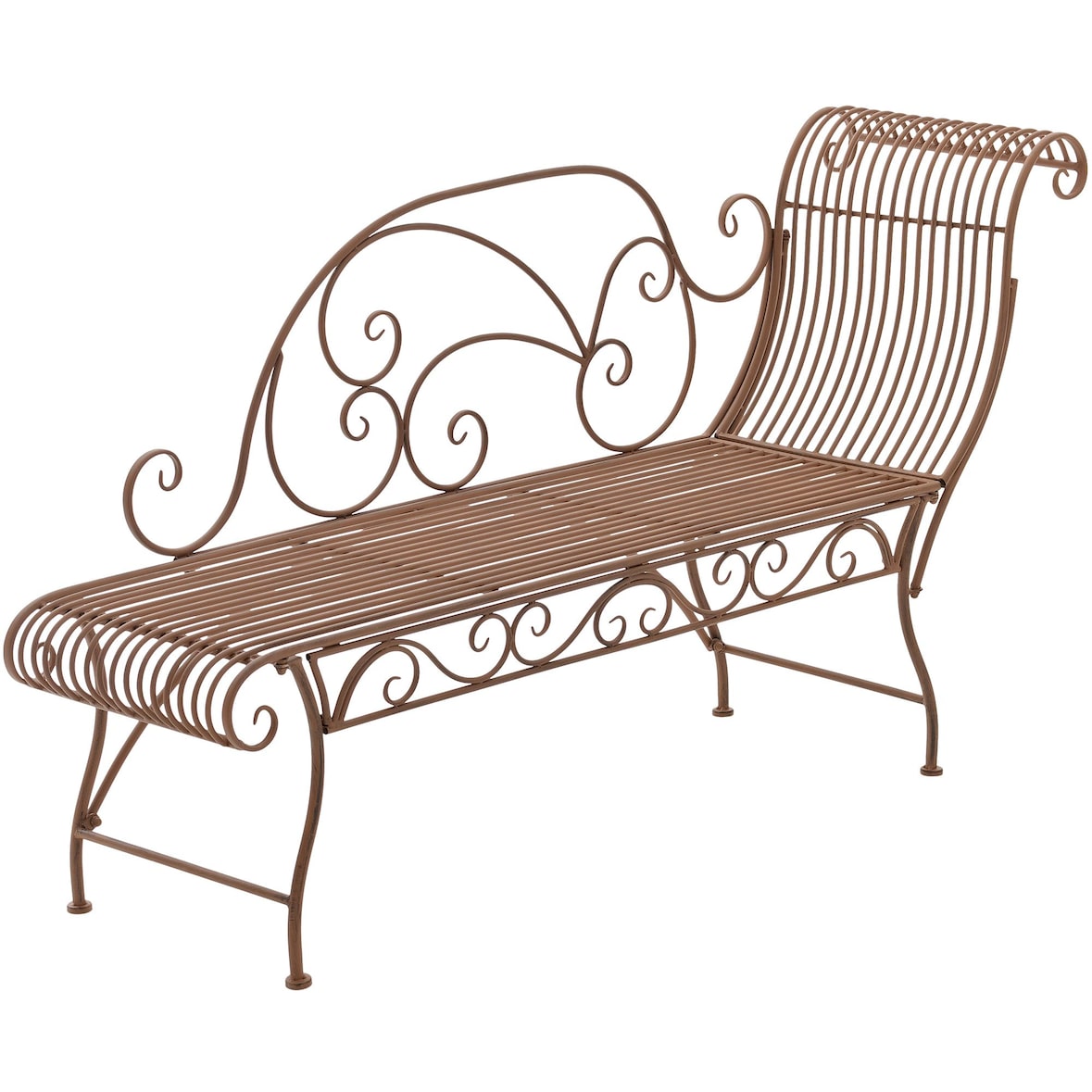 CLP Banc de jardin Karma Métal HBT: 78x156x46 cm Marron antique
