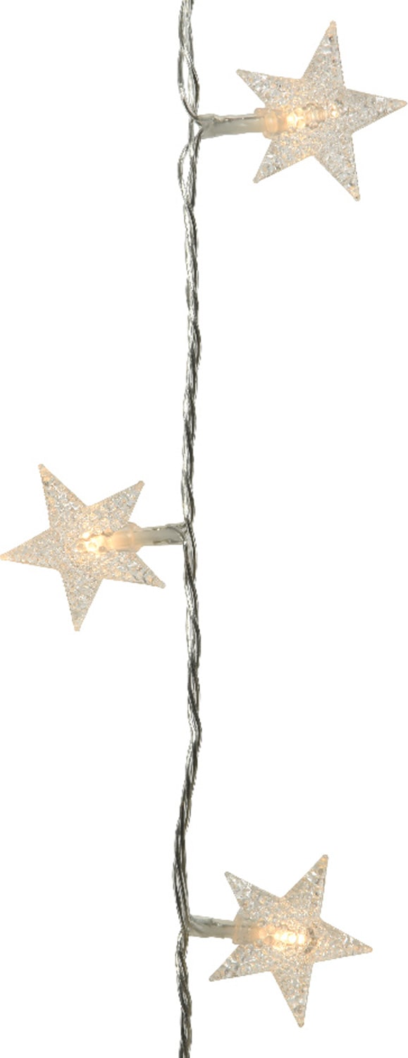 LED Lichterkette Sterne 100 LED Trafo Weihnachten Deko 9,9m transparent Innen