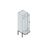 thumbnail of C+P Doppel-Spind Classic PLUS, Kunststoff schwebende Sitzbank, 2 Abteile, HxBxT 212x60x82cm, Zylinderschloss, Hellgrau/Resedagrün von PROREGAL