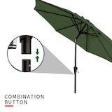 thumbnail of Ombrellone Da Giardino A Manovella Parasole Balcone Air Vent Inclinazione Regolabile Anti UV Impermeabile Mare Spiaggia Piscina Terrazzo 2.7 M Verde
